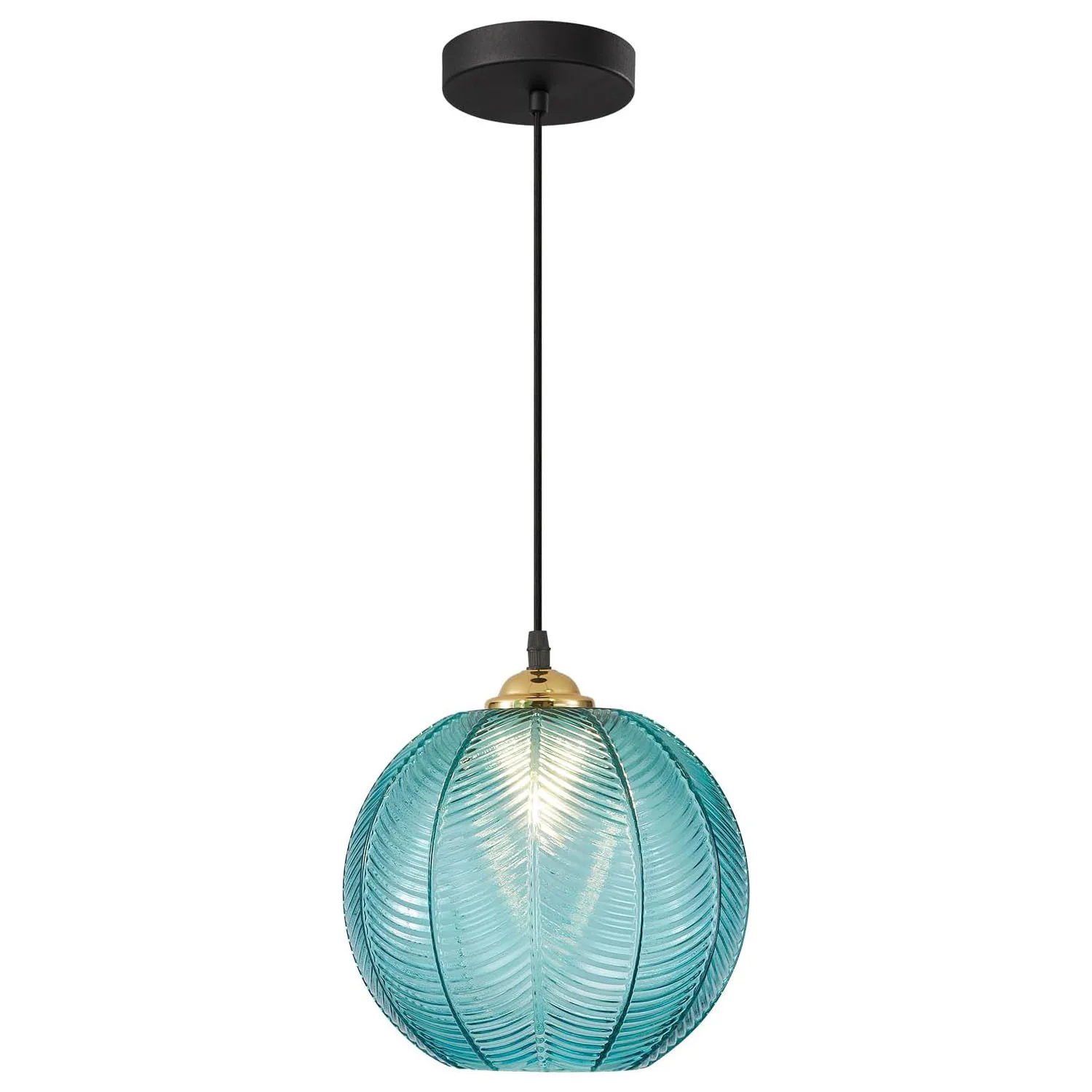 Lighting Mid Century Modern Blue Glass Pendant Light Large Kitchen Island Dining Pendant Lights Round Ceiling Hanging Lighting