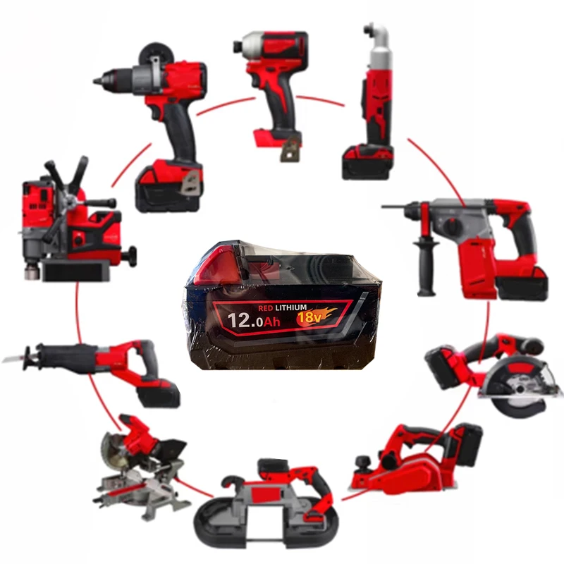 Napájení pro Milwaukee M18 18V Náhrada za Milwaukee M18B5 XC 12000mAH Li-ion baterie 48-11-1815 48-11-1850 2604-22 2604-20 - náhled 2