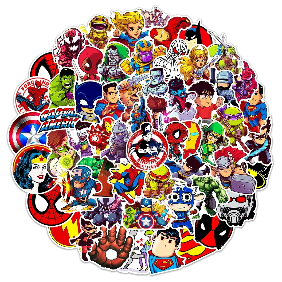 50/100Pcs Disney The Avengers Marvel Stickers for Laptop Phone Snowboard Luggage Fridge DIY Decal Kid Toy Graffiti Sticker Gift