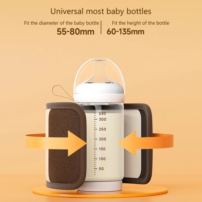 Wireless Bottle Heater Universal USB Charged Bottle Warmer PU Heating Sleeve Bag