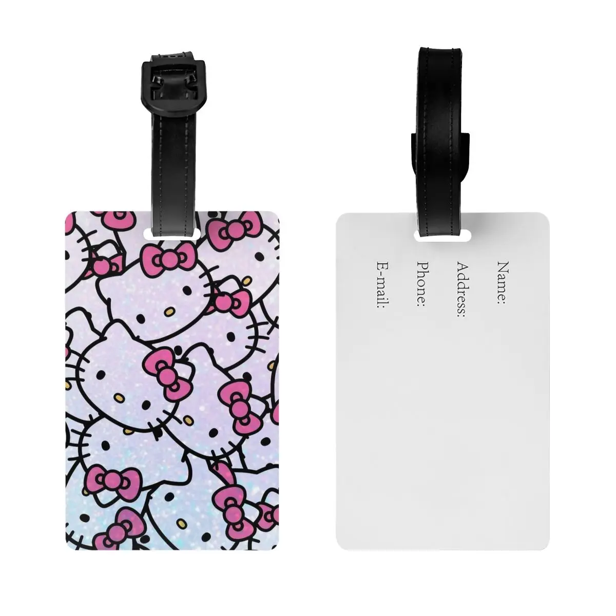 Hello Kitty Cartoon Luggage Tag With Name Card Privacy Cover ID Label for Travel Bag