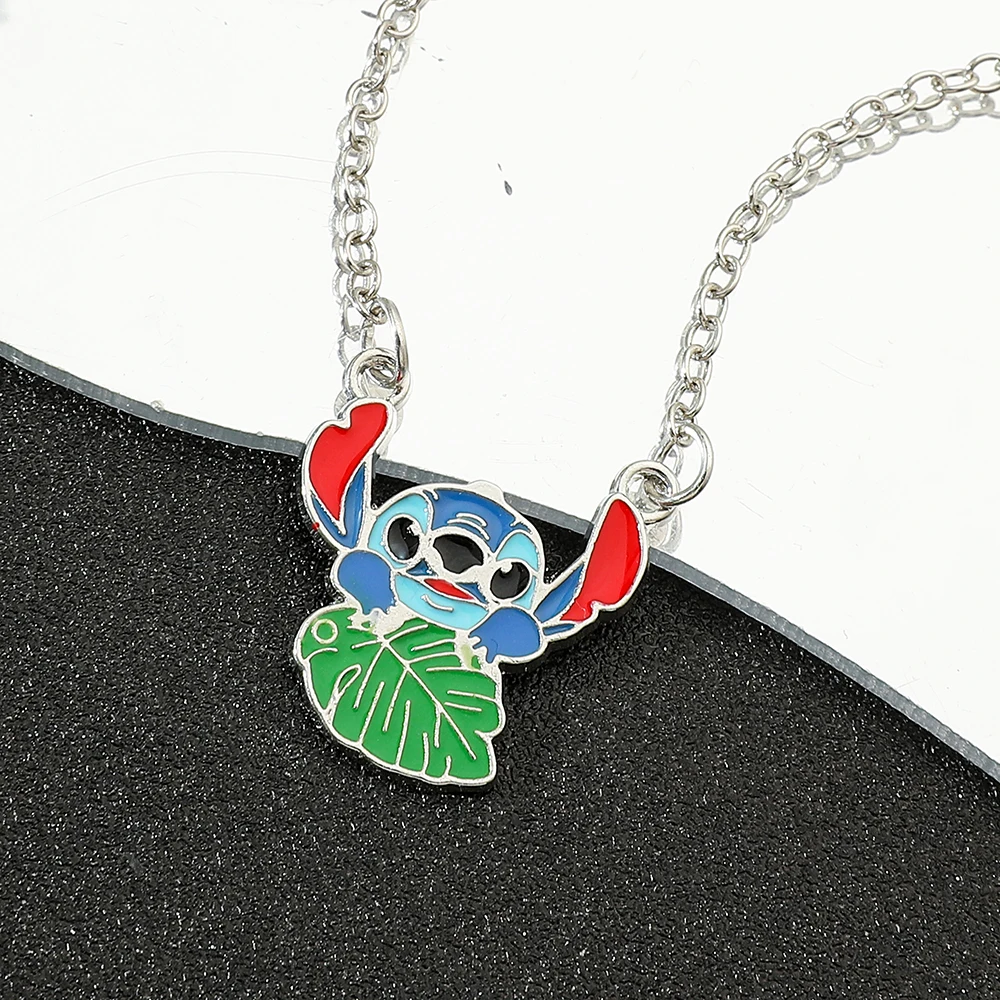 Disney Lilo & Stitch Cartoon Metal Necklace Pendant Necklaces Characters Gifts for Women Jewelry