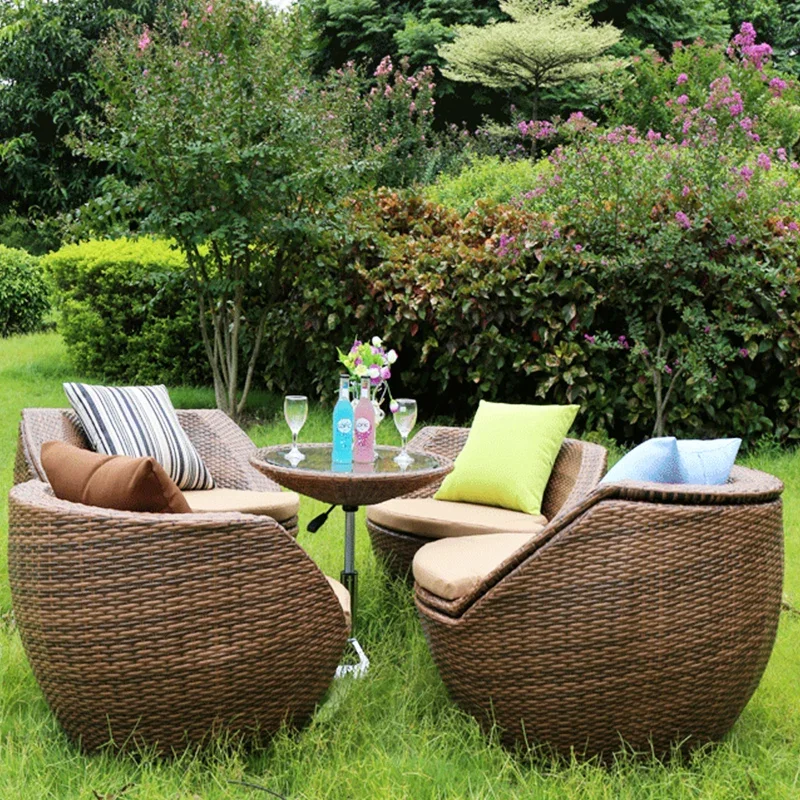 Outdoor Vine Chair Five Piece Set Garden Garden  Storage Table and Chair Outdoor Modern Creative  Table and Chair