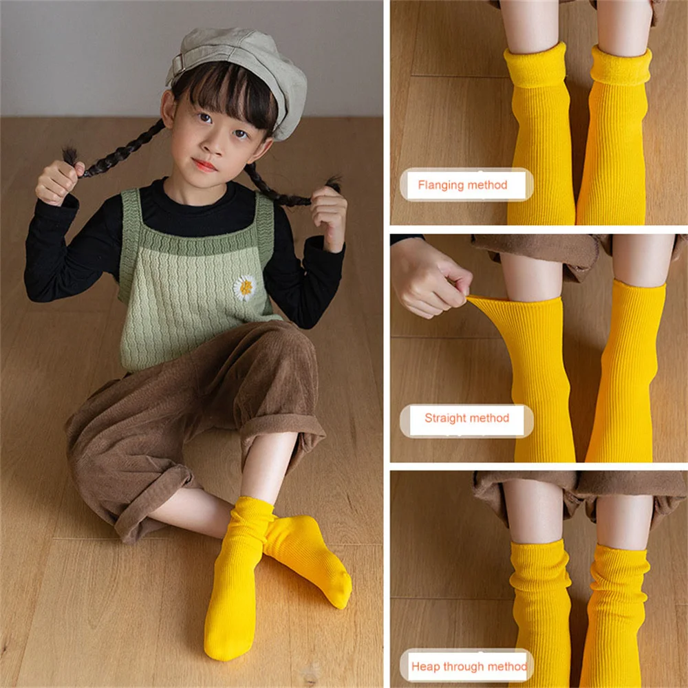 Autumn Winter Soft Adult Warm Medium Tube Floor Socks Plush Thicken Thermal Men Women Fashion Solid Color Velvet Snow Socks