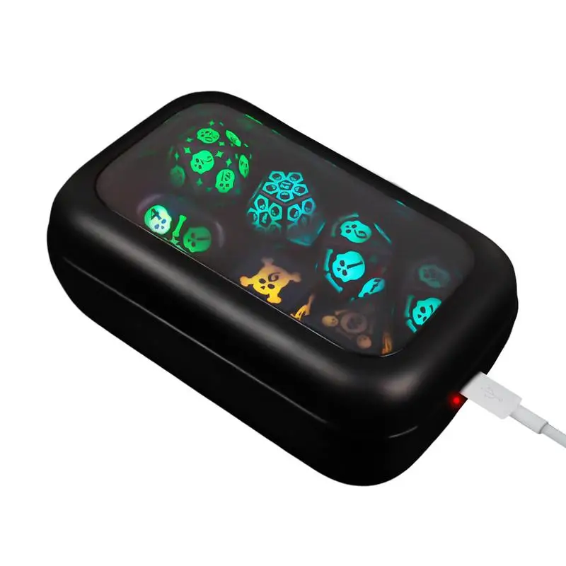 

Led Electronic Dices Skull Pattern Shake To Glowing Dice Shake To Glowing Light Up Dice Glowing In The Dark USB Rechargeable 7