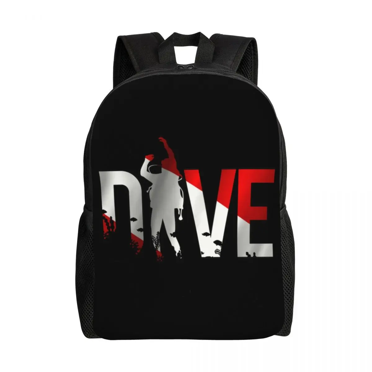 Scuba Diving And Snorkelling Sports Travel Backpack School Laptop Bookbag DIVE Scuba Diver College Student Daypack Bags