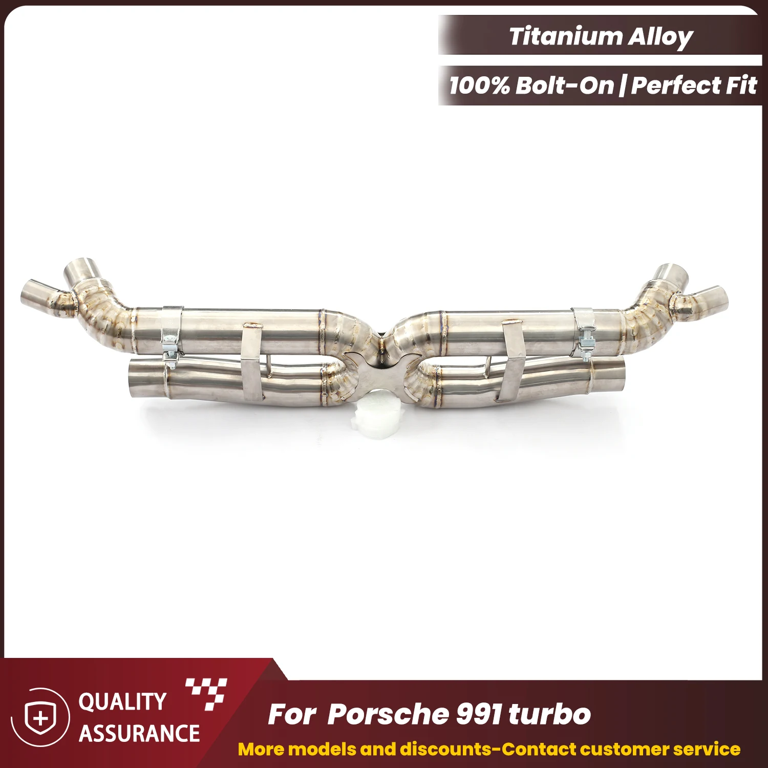 

OEM Finish Titanium Alloy Straight-Through Mid Rear Exhaust For Porsche 991 Turbo High Flow Performance Upgrade