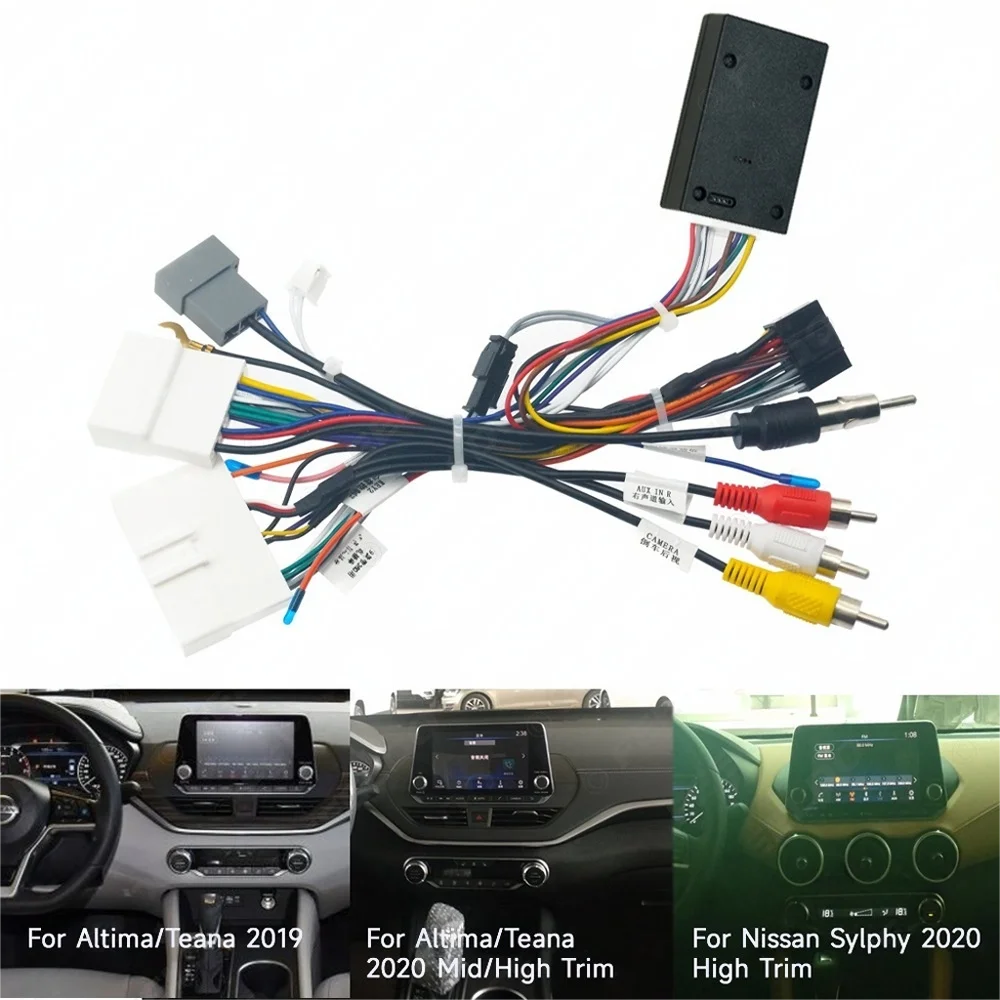 Radio Wiring Harness CAN Bus Decoder  Connector Audio RCA Input Car Android Cable Adapter for Nissan Teana Sylphy 2019-2020