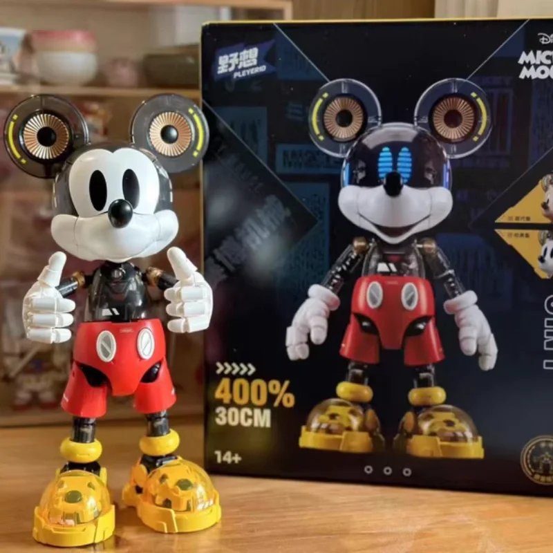 Original Sluban Pleyerid Cyber Mickey tres modos coleccionables Anime figura de acción modelo de ensamblaje juguetes ornamento regalos de cumpleaños