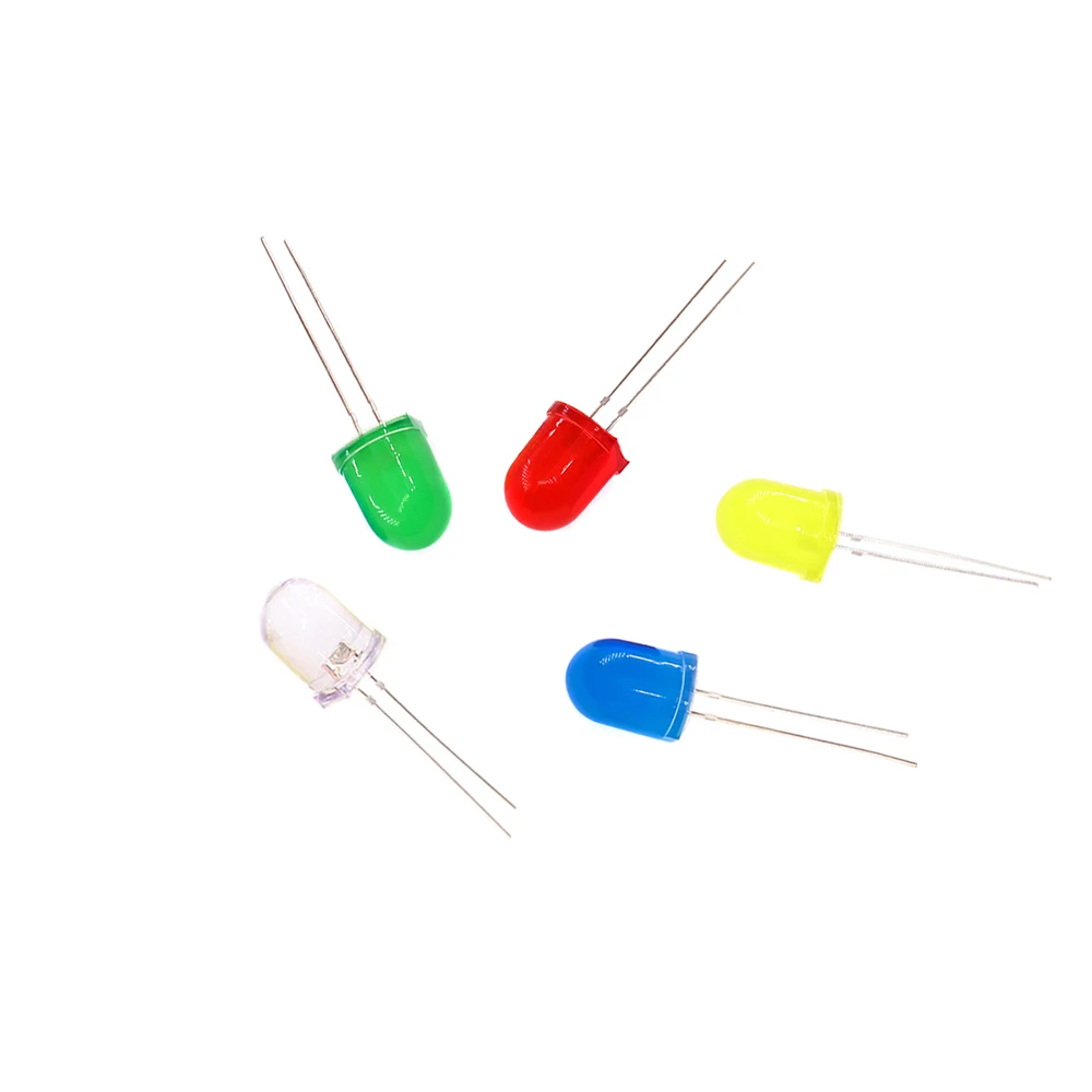 10 Stücke 10mm Runde Top Ultra Super Helle Emittierende Diode LED Weiß Rot Grün Blau Gelb UV Rosa Orange Dome Licht Diode Lampe