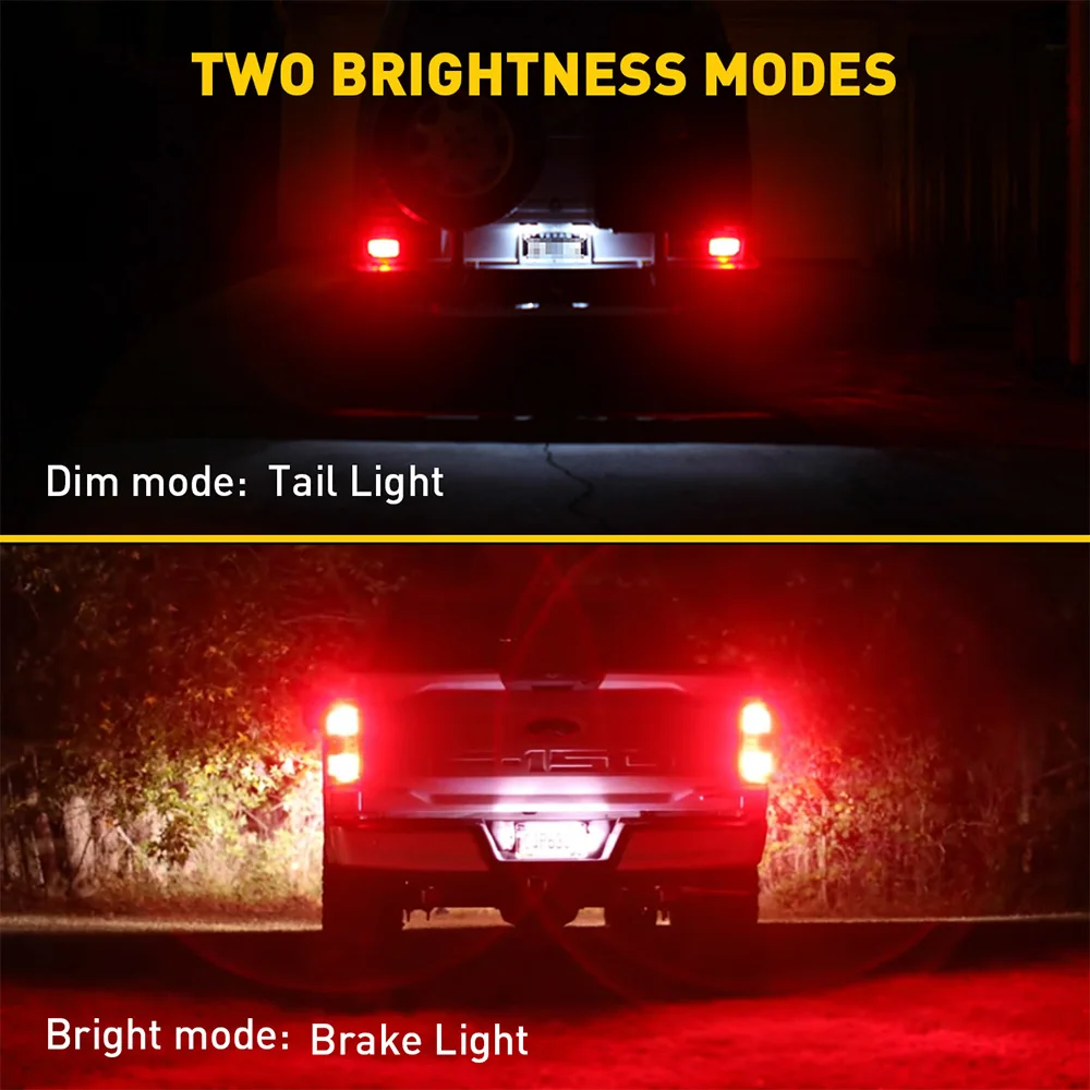 AUXITO 1157 BAY15D P21/5W LED Brake Stop Red Lights Canbus Error Free Bulb Tail Lamp Daytime Running Light Wtih Cooling Fan 2Pcs