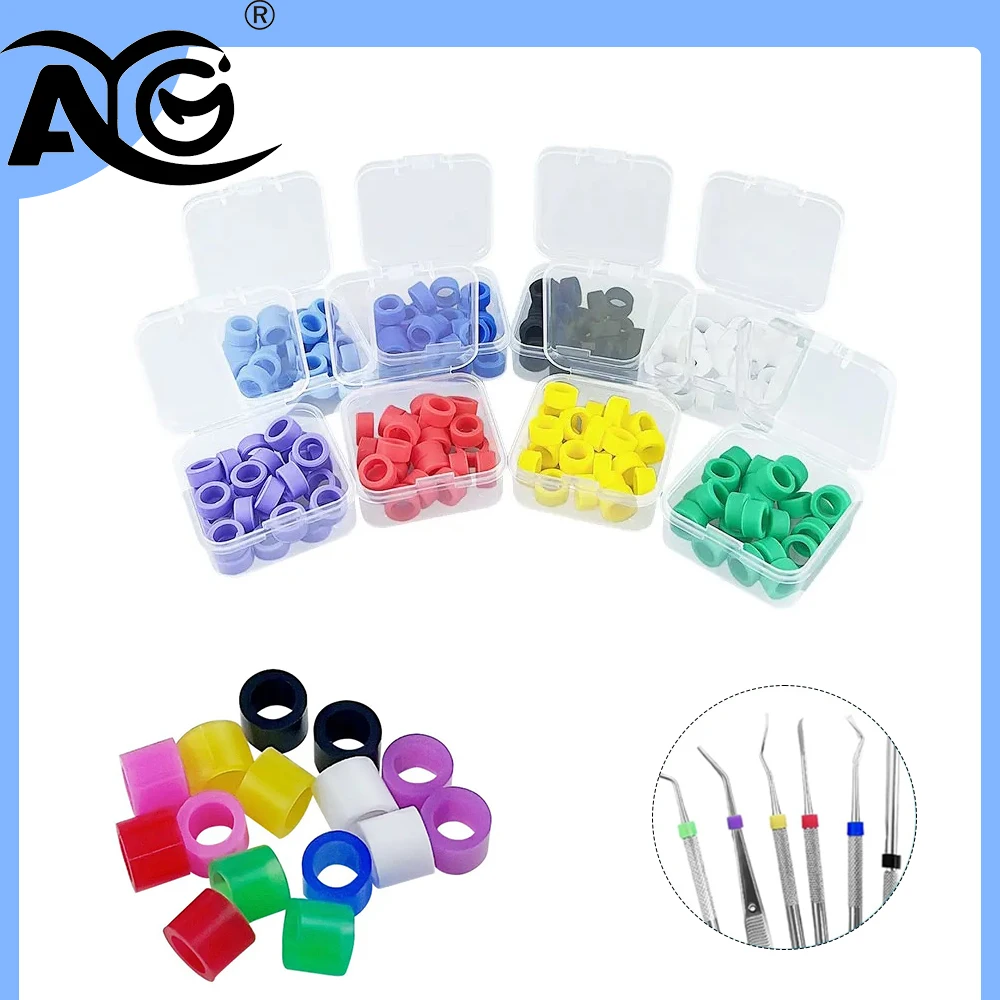

AG 20Pcs/Box Silicone Dental Instrument Color Code Rings Identification Circle Instrument Disinfection Oral Care Dentist Tool