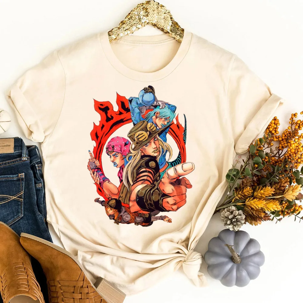 Jojo Bizarre Adventure Gyro Zeppeli top tees shoujo harajuku Retro gothic alternative  t-shirt party clearance sales gyaru