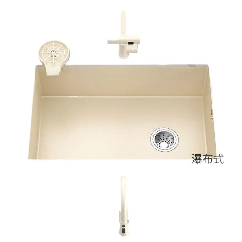 

Milk white, cream wind, kitchen, stainless steel, washing table, large single slot