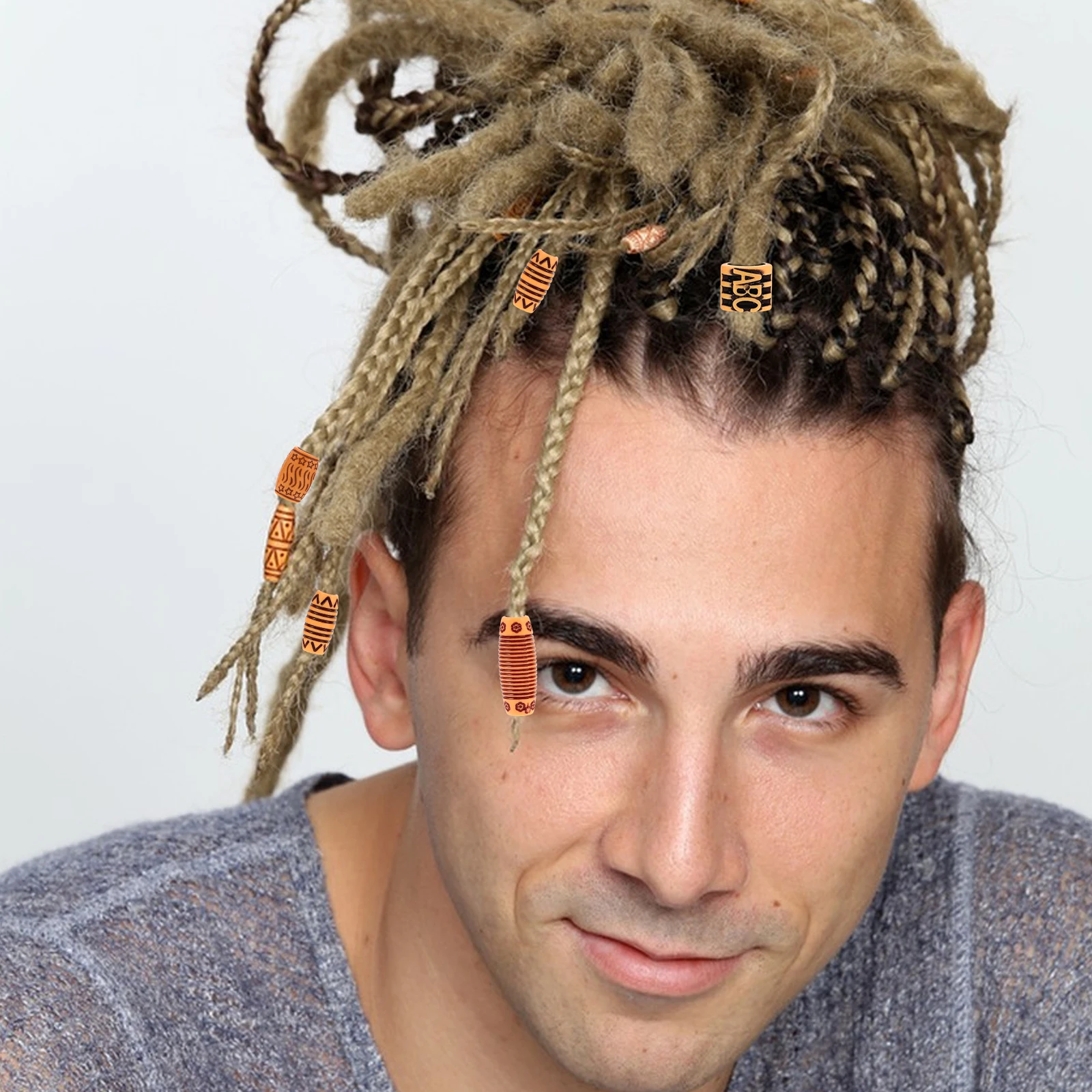 

40 Pcs Hair Accessories Beads for Braids African Jewelry Beard Men Braiding Decoration Black Women Dirty Dreadlock