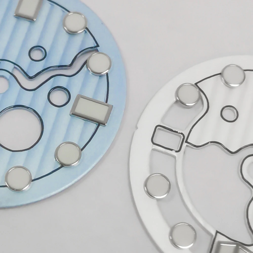 Uhren zubehör 28,5mm ausgehöhltes Zifferblatt grün leuchtende Passform für nh35/36-Uhrwerk ist nur für 3 Uhr geeignet