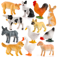 Small Farm Wild Animal Model Lion Tiger Sheep Pig Dog Action Figures PVC Lovely Miniature Playset Education Kid Toys Gift
