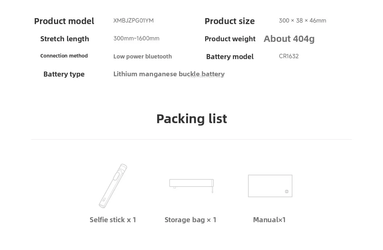 Original Xiaomi Zoom Boden-Selfie-Stick mit Bluetooth-Fernbedienung, Tragbares Multifunktionales Stativ – Detail 10