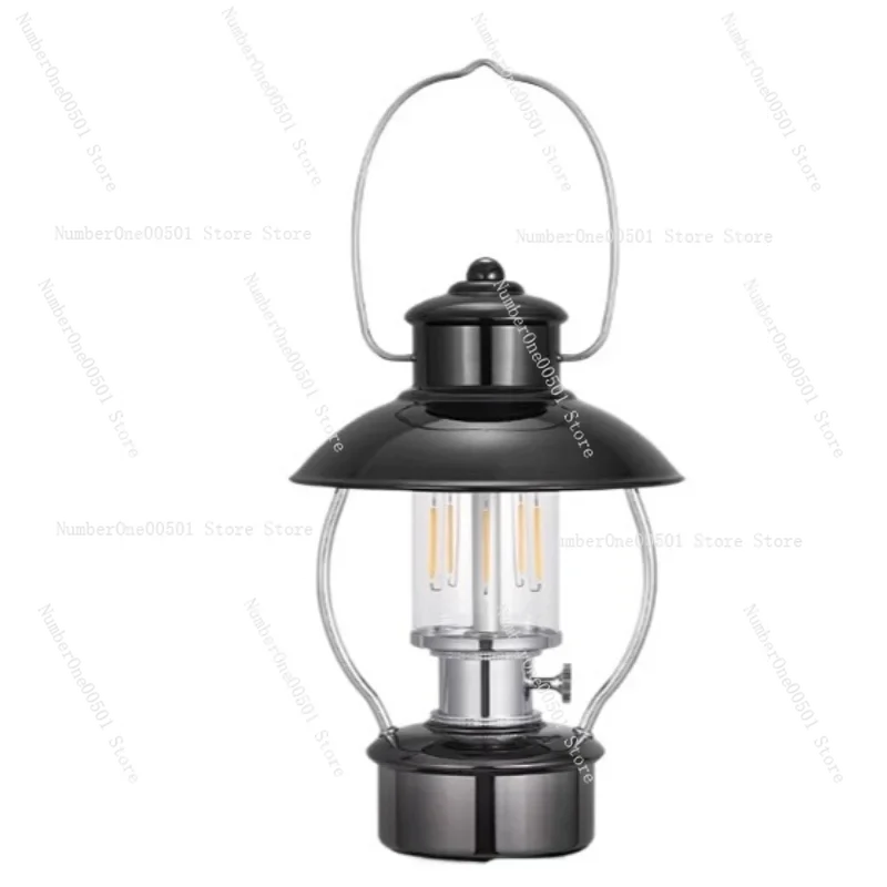 Lanterne de Camping Vintage, lumières extérieures rechargeables pour tente, lampe d'ambiance Portable avec longue durée de vie de la batterie, étanche