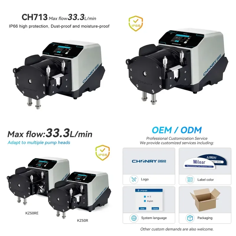 for IP66 High Protection Peristaltic Pump Touch Screen Timing Quantitative Filling Pump RS485 Modbus Industrial Fluid