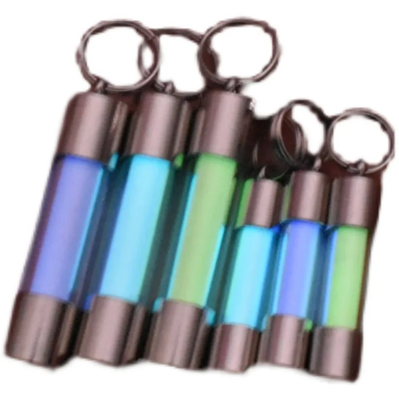 Nightlight Tube Pendant Edc Keychain Non Tritium Tube Minimalist Luminous Pendant Stainless Steel Glass Eternal Light