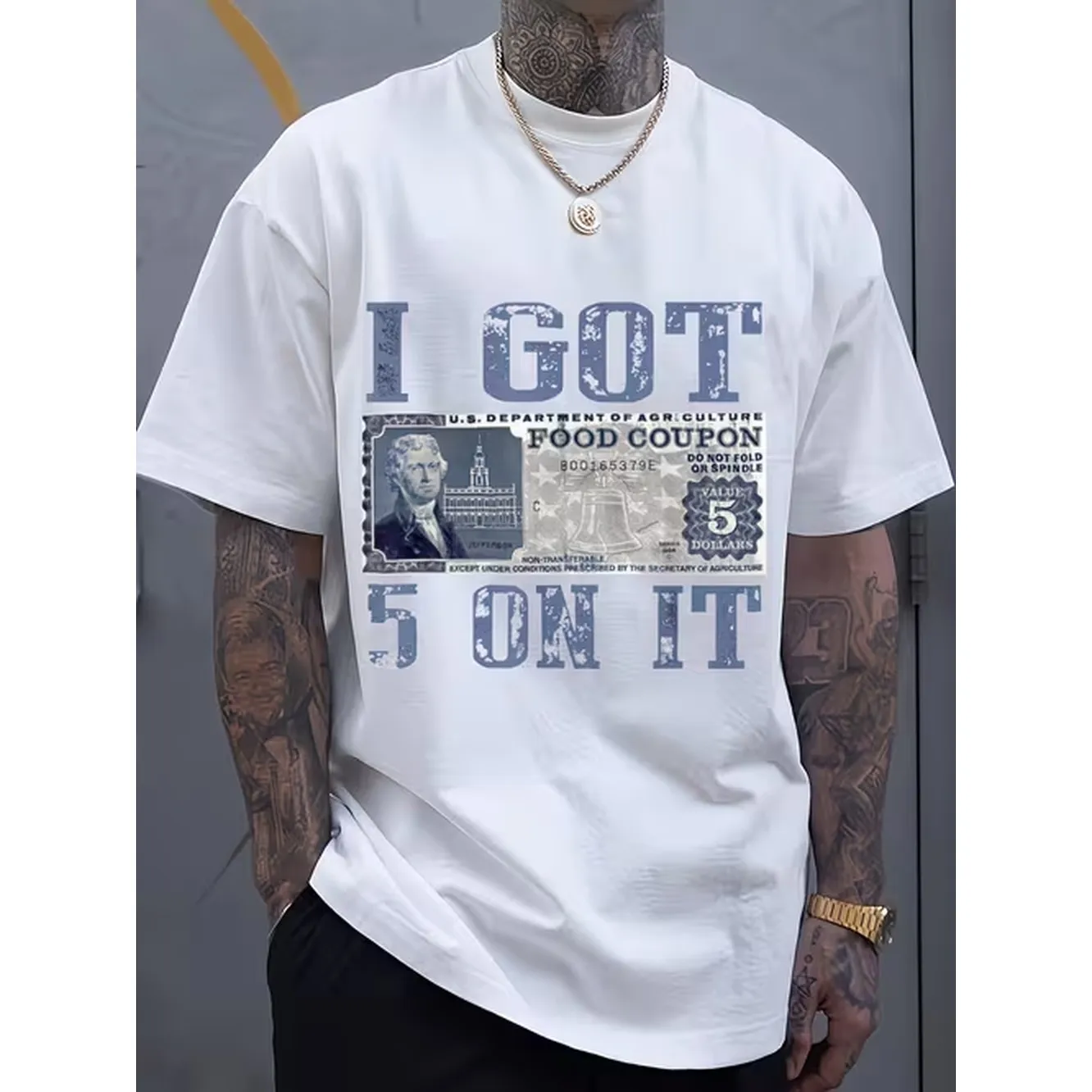 T Shirt Blue 5 On It Food Coupon Street Style T Shirt Suitable For Fashion Enthusiasts Ideal Gift For