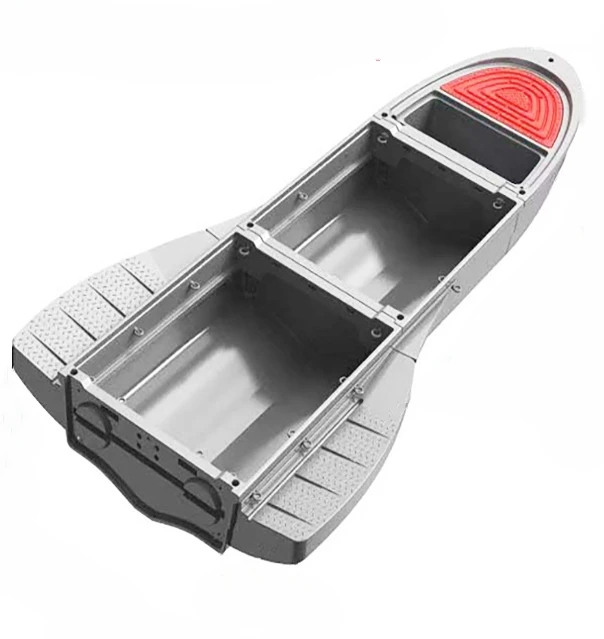 New Portable Folding Aluminum Fishing Boat High Buoyancy PE 700kg Load 4-6 Persons Multifunctional Quick 3-Min Assembly Car Top
