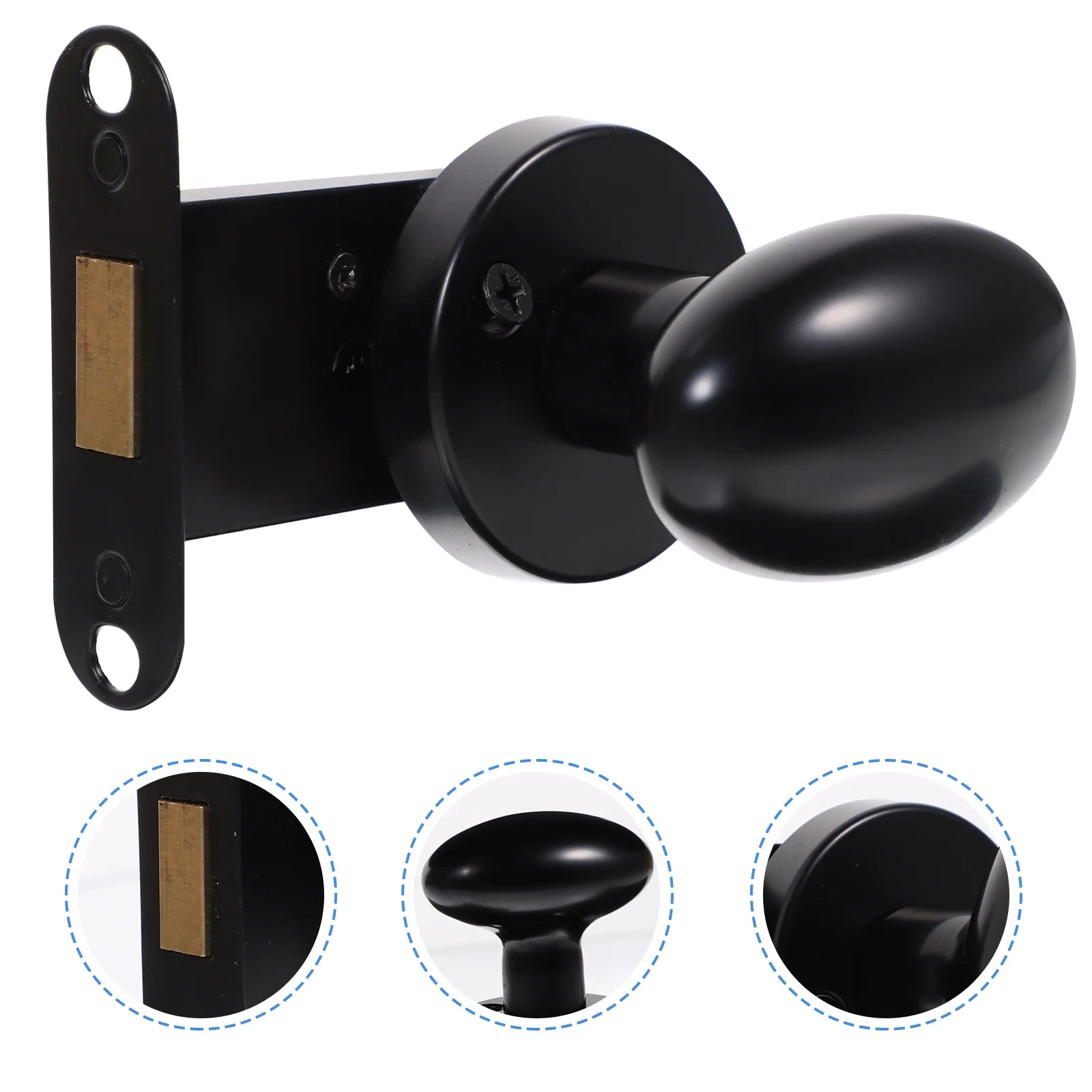 

1 set Single Sided Deadbolt Lock Stainless Steel Round Lever Quiet Design Smooth Operation Door Accessory Commercial One-Sided