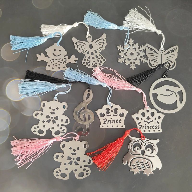 20pcs Angel Music Snow Owl Bookmark Tassel Metal Student Stationery Kids Gift Suitable Study Reading Bookmark Supplies