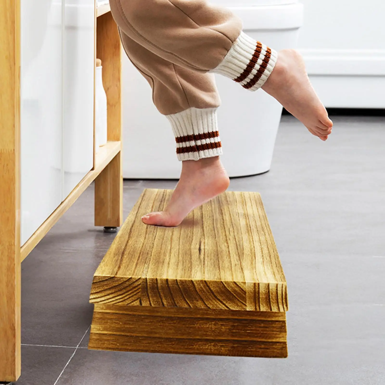 

Wood Bedside Step Stool Portable Mini Foot Ladder for High Beds Kids Seniors Indoor Outdoor Use