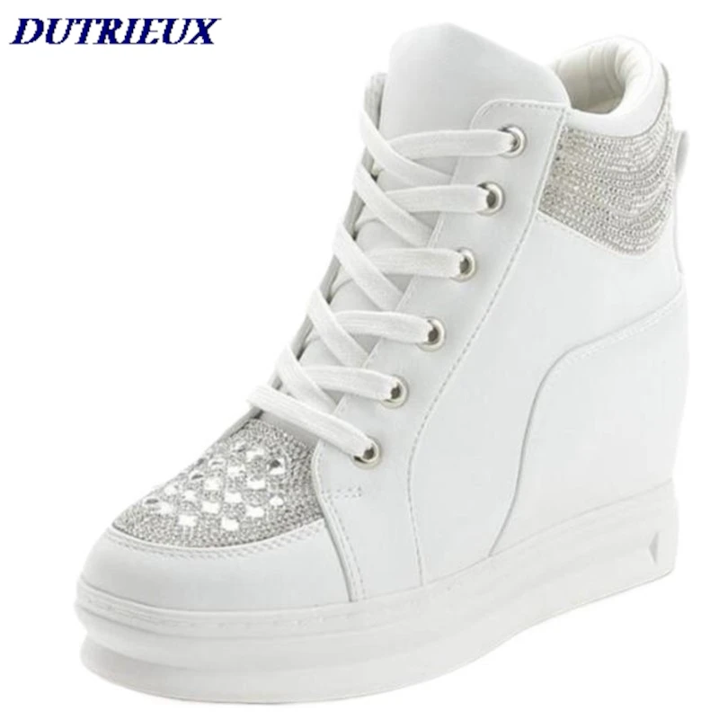 white wedge high top hidden wedge sneakers