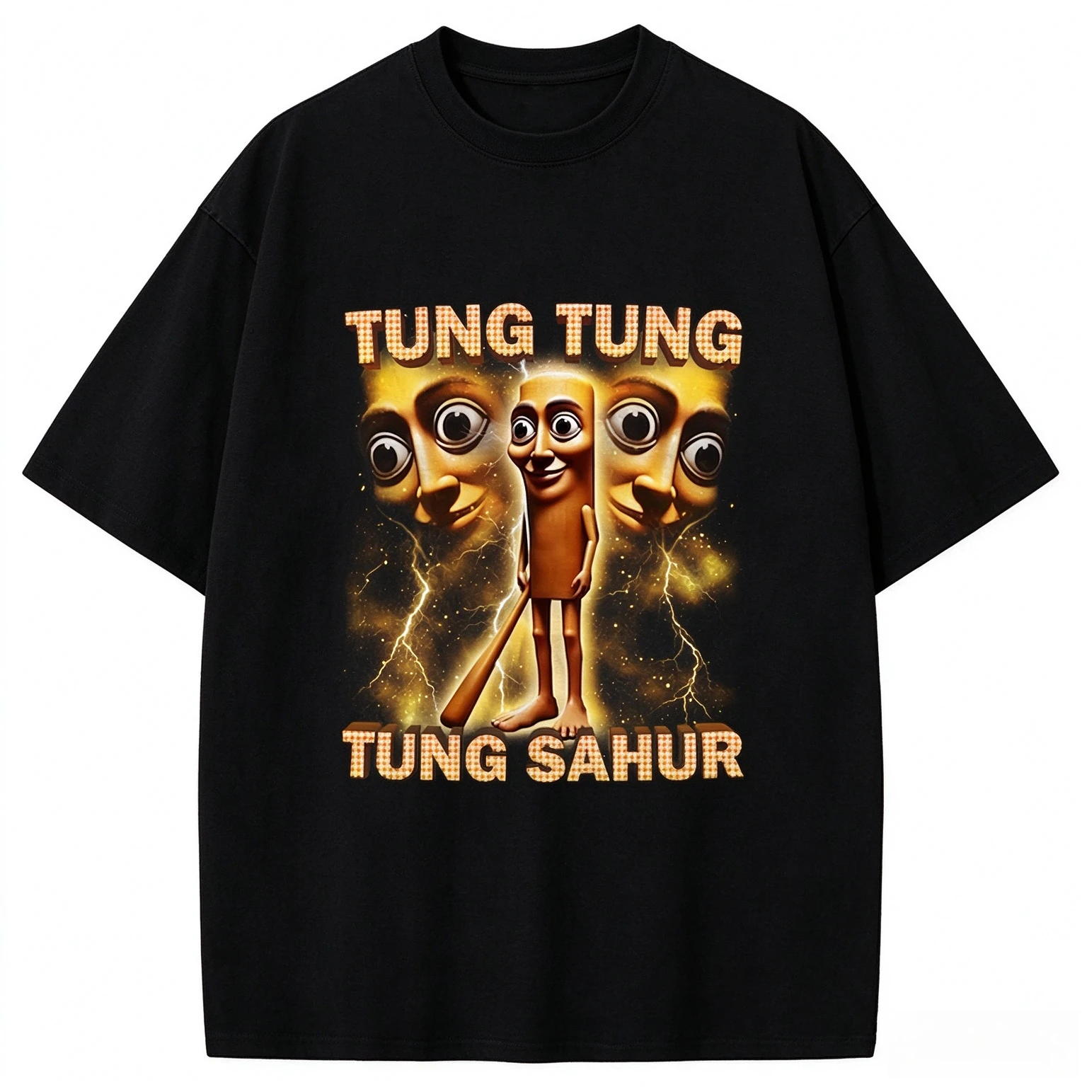Unisex Weird Cartoon Figure Print T Shirt Retro Lightning Meme Graphic Tee Men Women Casual Summer Short Sleeve Top