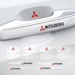 4/8Pcs PVC Car Door Handle Bowl Anti-scratch Sticker Decal For Mitsubishi Ralliart Lancer EX Outlander ASX Competition Xpander