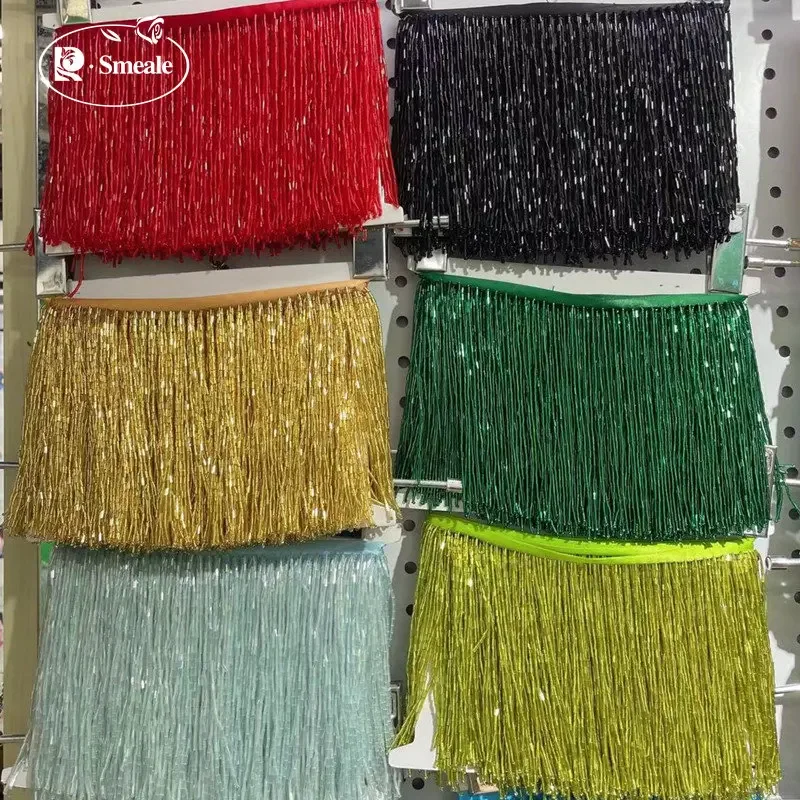 Tube Tassel Lace Trim, Wedding Evening Dress, Beaded Decoration, 15cm Width, 38 Colors, RS4045, 5Yards, Wholesale