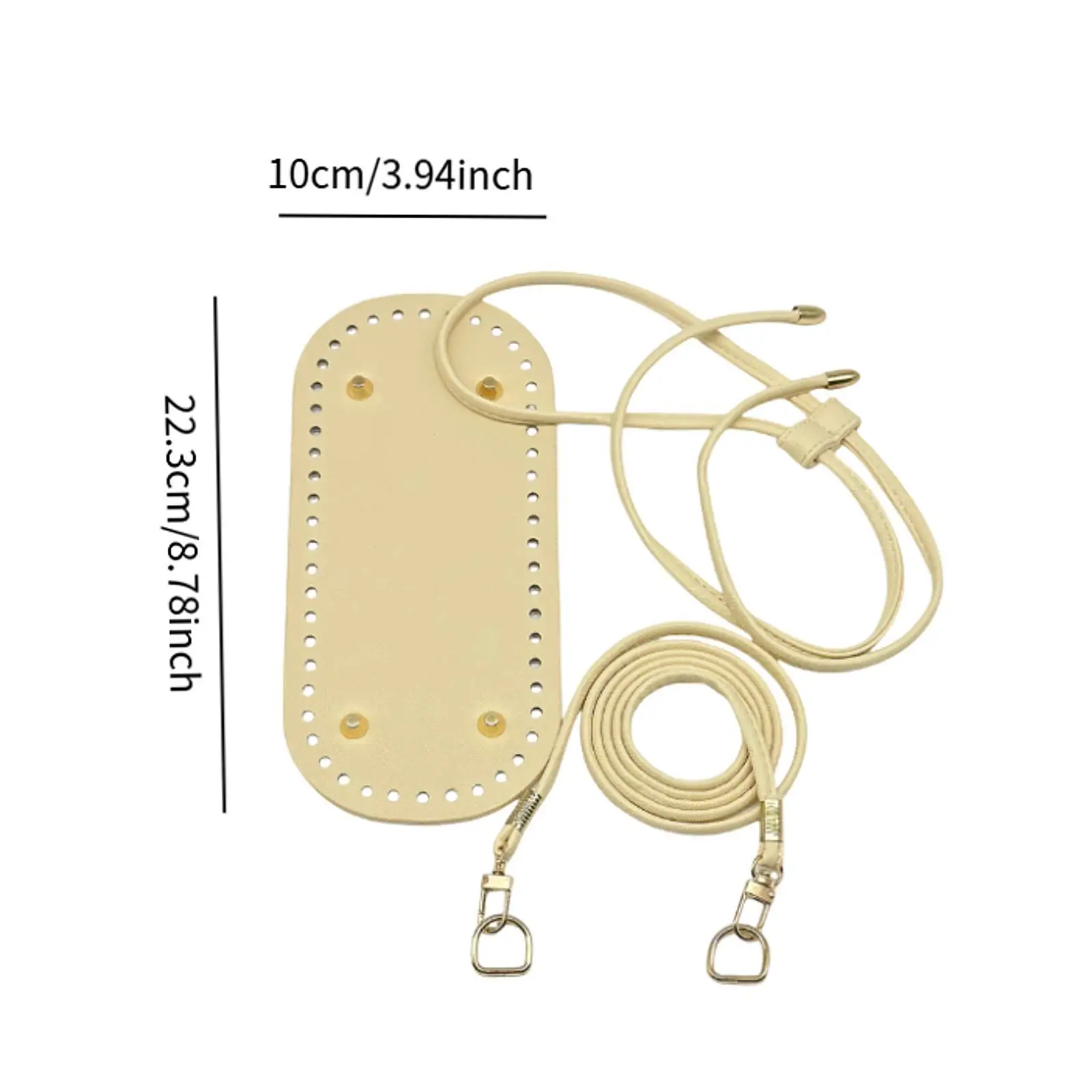 

PU Leather DIY Customed Bag Base Pad Crochet Wallet Template with Drawstring Bottom and Shoulder Strap for Handbags