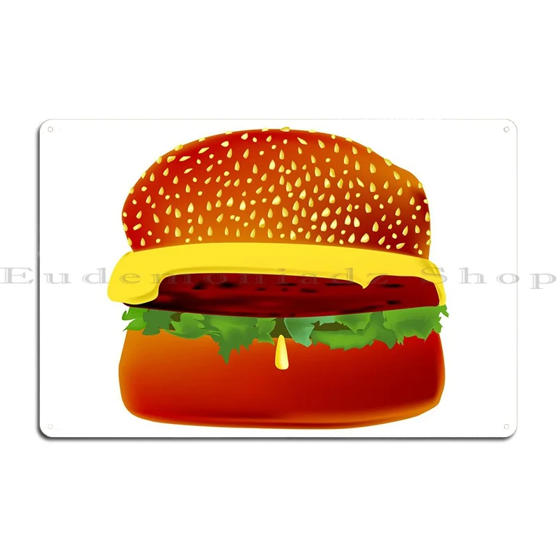 Burger Metal Sign Cinema Cinema Wall Mural Character Cinema Tin Sign Poster