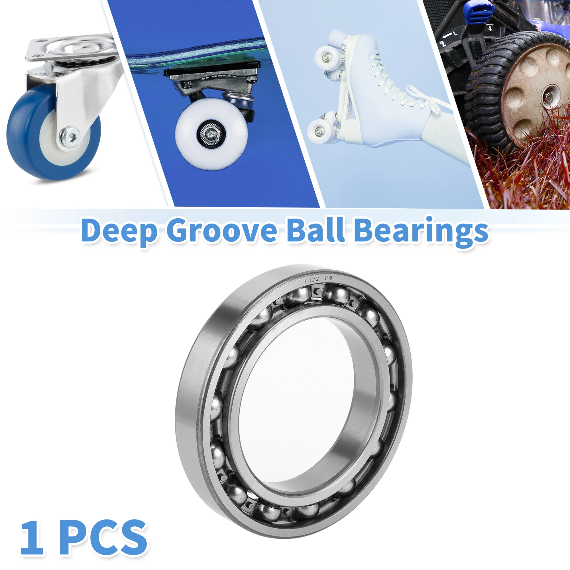 

Motoforti 6022 Deep Groove Ball Bearings P6 110x170x28mm Lubricated Bearings Open Type Silver Tone Scooter Skateboard Wheel