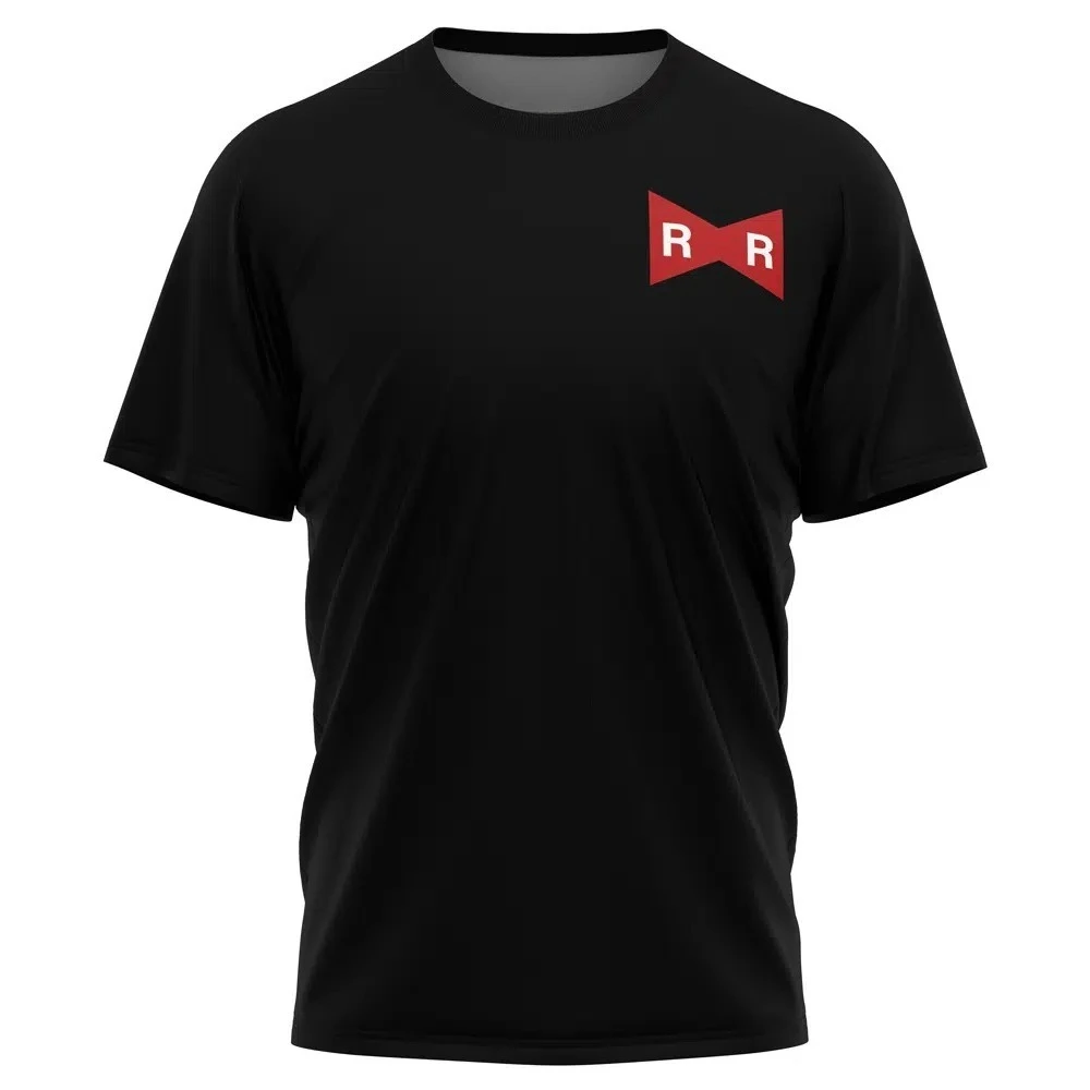 2026 Sommer Übergroßes Dragon Ball T-Shirt, Red Ribbon Army 3D-Druck Polyester Retro Lockeres Sport-T-Shirt Unisex für Erwachsene Kinder Y2k