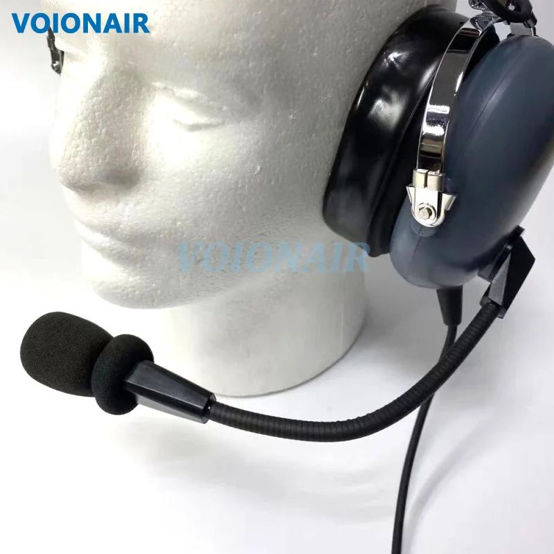 VOIONAIR Aviation Headset for Pilots Noise Cancelling Mic, GA Dual Plug, Soft Ear Pad PNR Headset