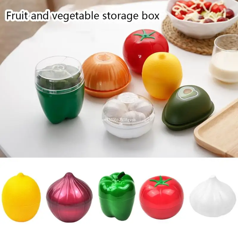 for Creative Kitchen Food Crisper Vegetable Container Onion Garlic Tomato Lemon Green Pepper Refrigerator for Fresh Storage Box