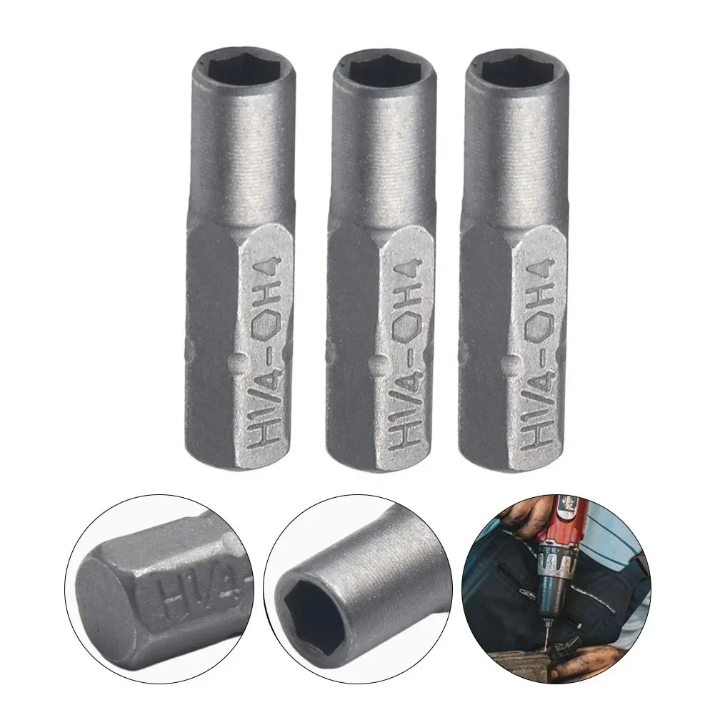 3PCS Precision Bit Holder Electric Screwdriver Hex 1/4 Inch Hex ShankTo 4mm Socket Driver Bit Adapter