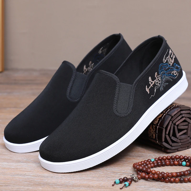 

Chinese Traditional Old Beijing Martial Arts Shoes, Kung Fu Tai Chi Shoes, Non-Slip Soft Breathable Rubber Sole, Black