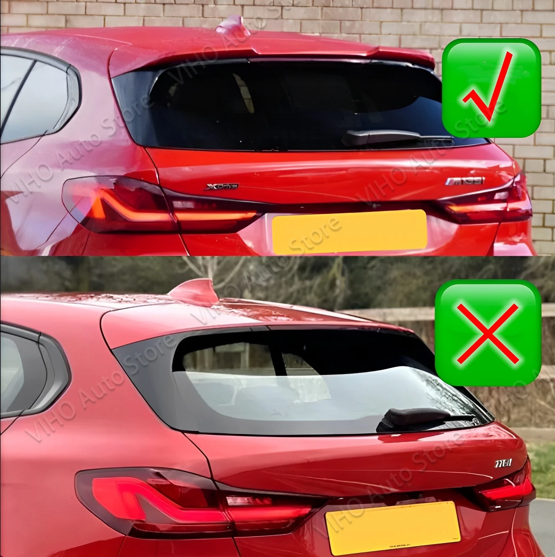 For BMW 1 Series F40 118i 120i M135i M Sport 2019-2024 MP Car Rear Roof Trunk Spoiler Tail Wing Styling Body Kit Black Trim