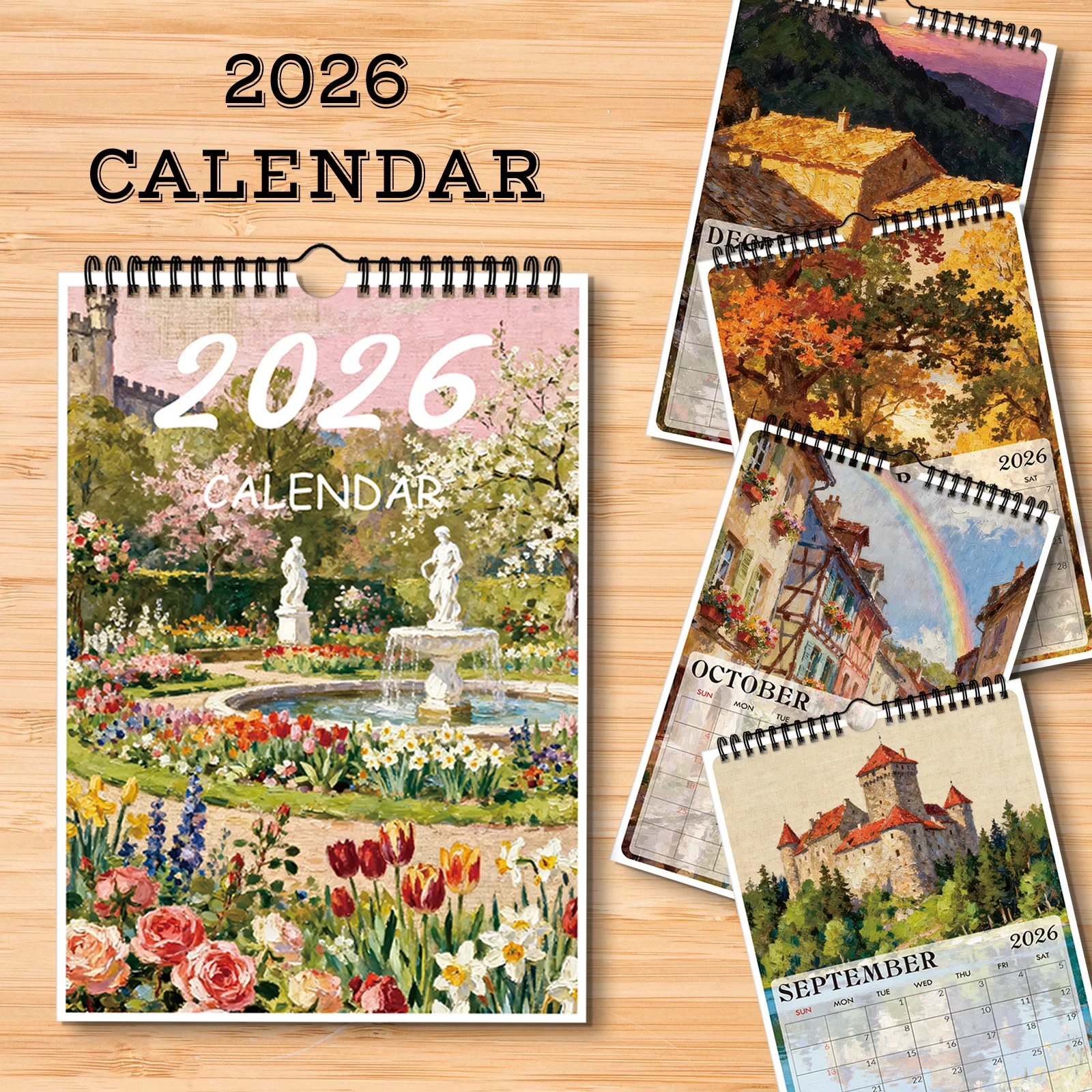 1 قطعة 2026 تقويم حائط لمناظر الحديقة، مثالي لديكور المنزل وتنظيم سنوي، تقويم حائط مضحك #1