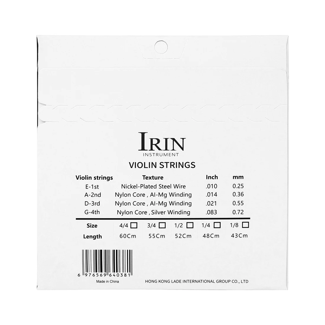 IRIN Violin Strings V93  High Quality Nylon Core Aluminum-Magnesium Alloy Wound Violin Strings Violin Parts Accessories