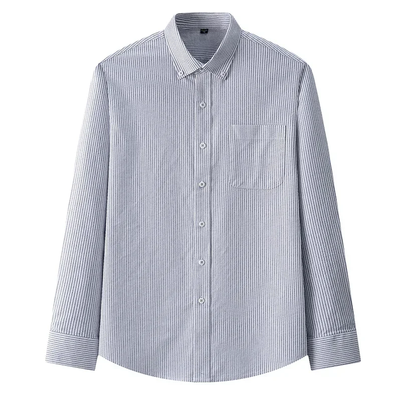 

TFETTERS Brand Striped Business Dress Shirt Men 100% Cotton 2025 Spring Long Sleeve Shirts for Men Camiseta Hombre