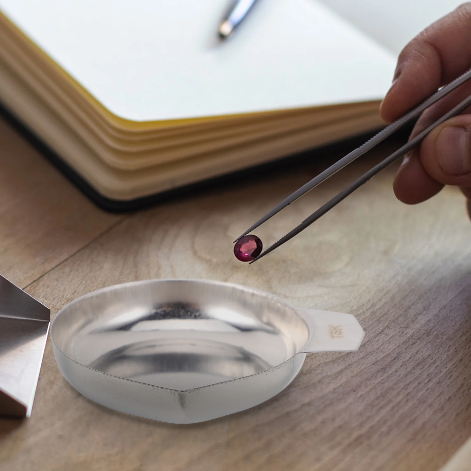 

2Pcs Stainless Steel Scale Pan Lightweight SpaceSaving RoundEdges SmallSized Jewelry Weighing Electronic Scale Tray