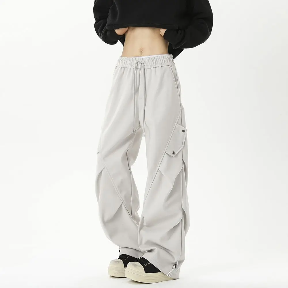 TRSYPHXM 2025 new Casual pants for men, autumn and winter design sense, pleated work pants, loose hanging sense, sweatpants