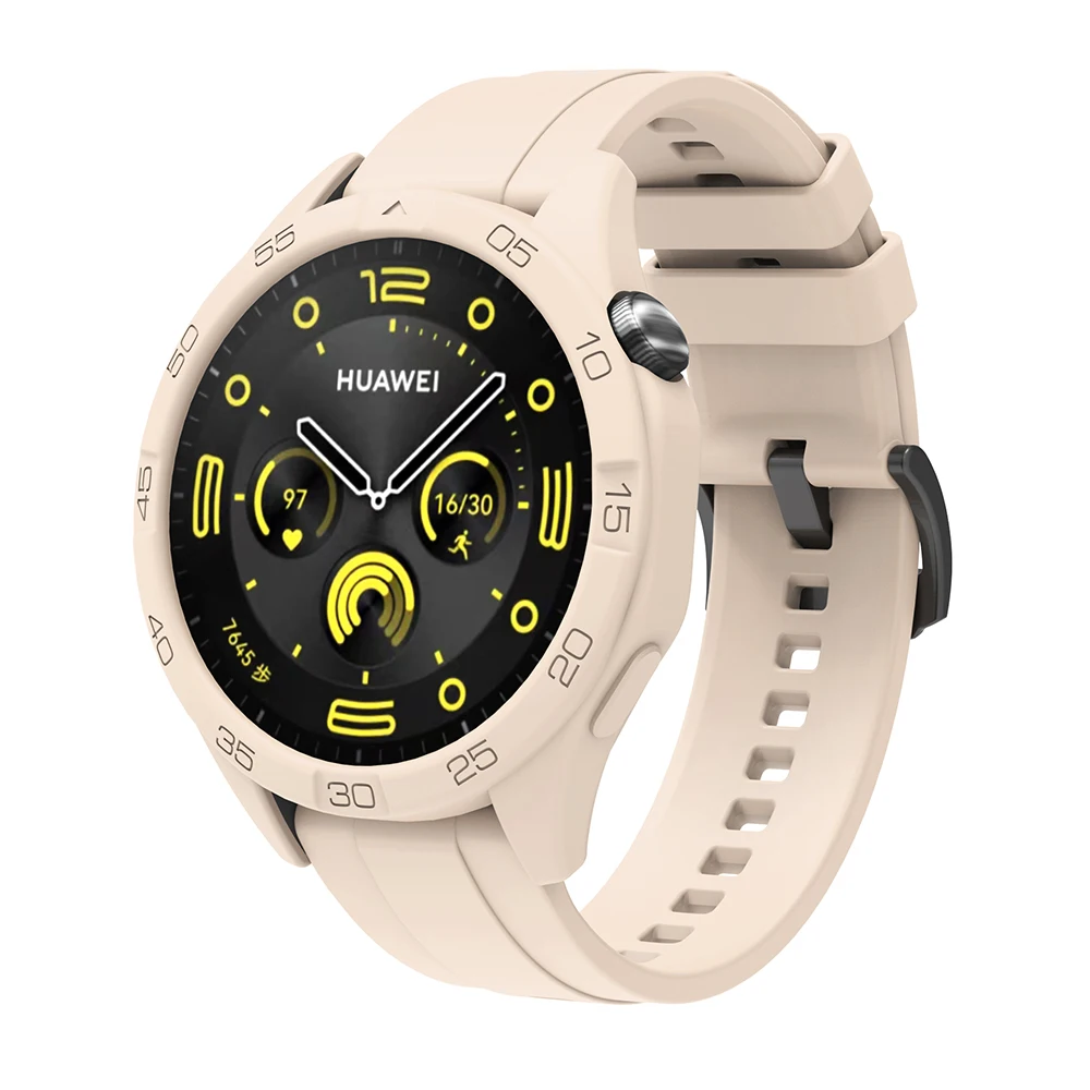 Silikonarmband für Huawei Watch GT4 GT5 46 mm Ersatz-Uhrenarmband + Schutzhülle