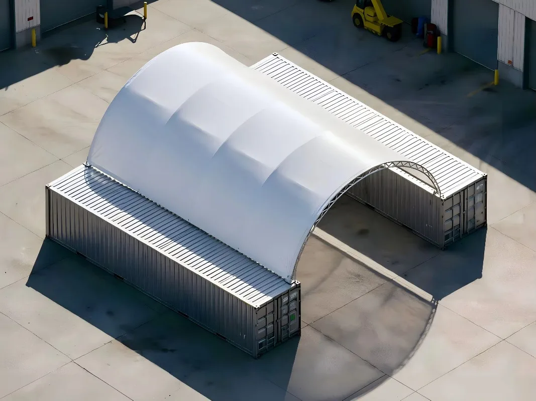 Baosheng 12x12 m Heavy Duty Double Truss Dome Canopy, Waterproof and UV Resistant for Temporary Warehouse
